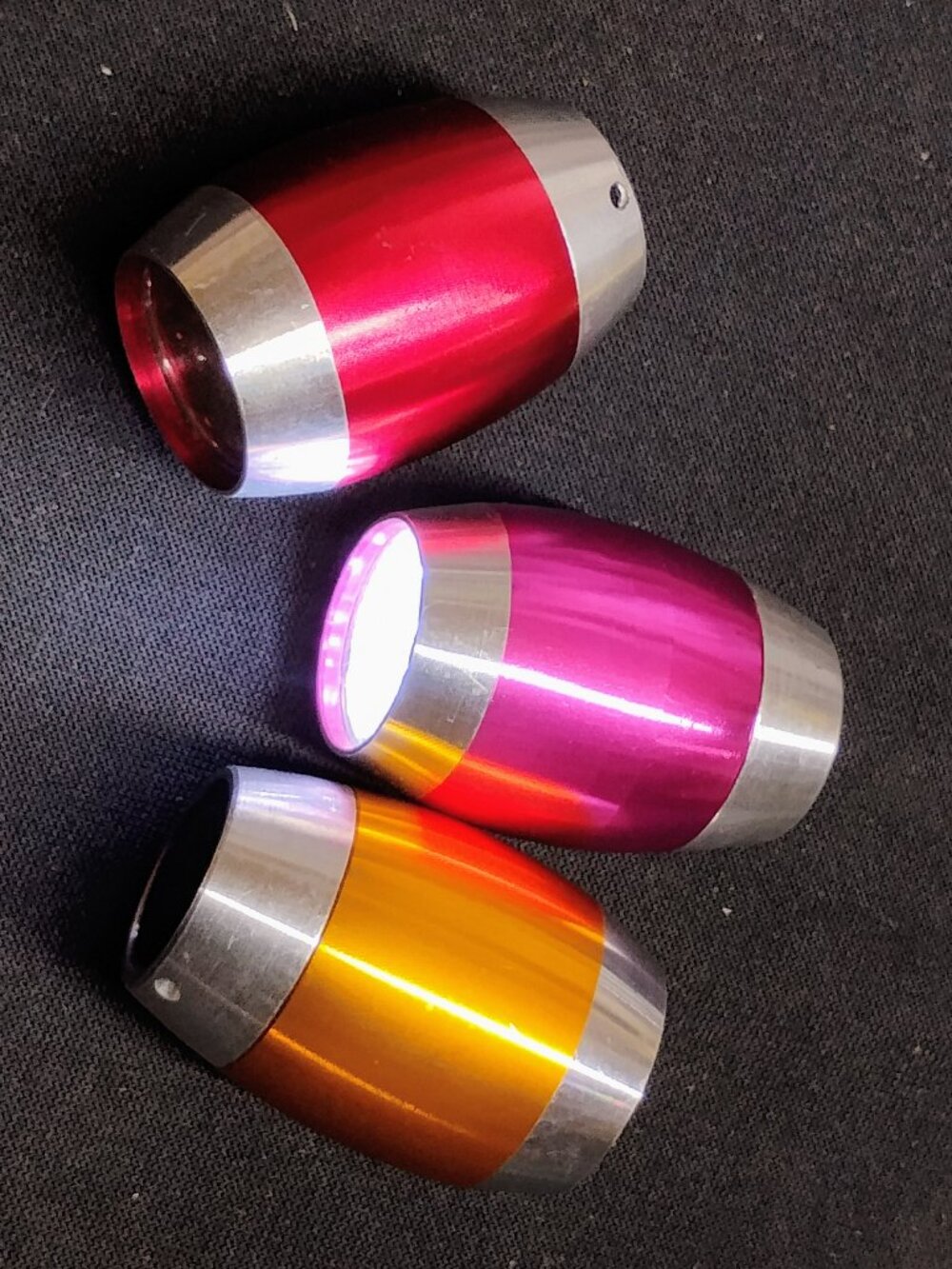 3x Led Keychain Car Keys Led Flashlights Set Gold Pink Red